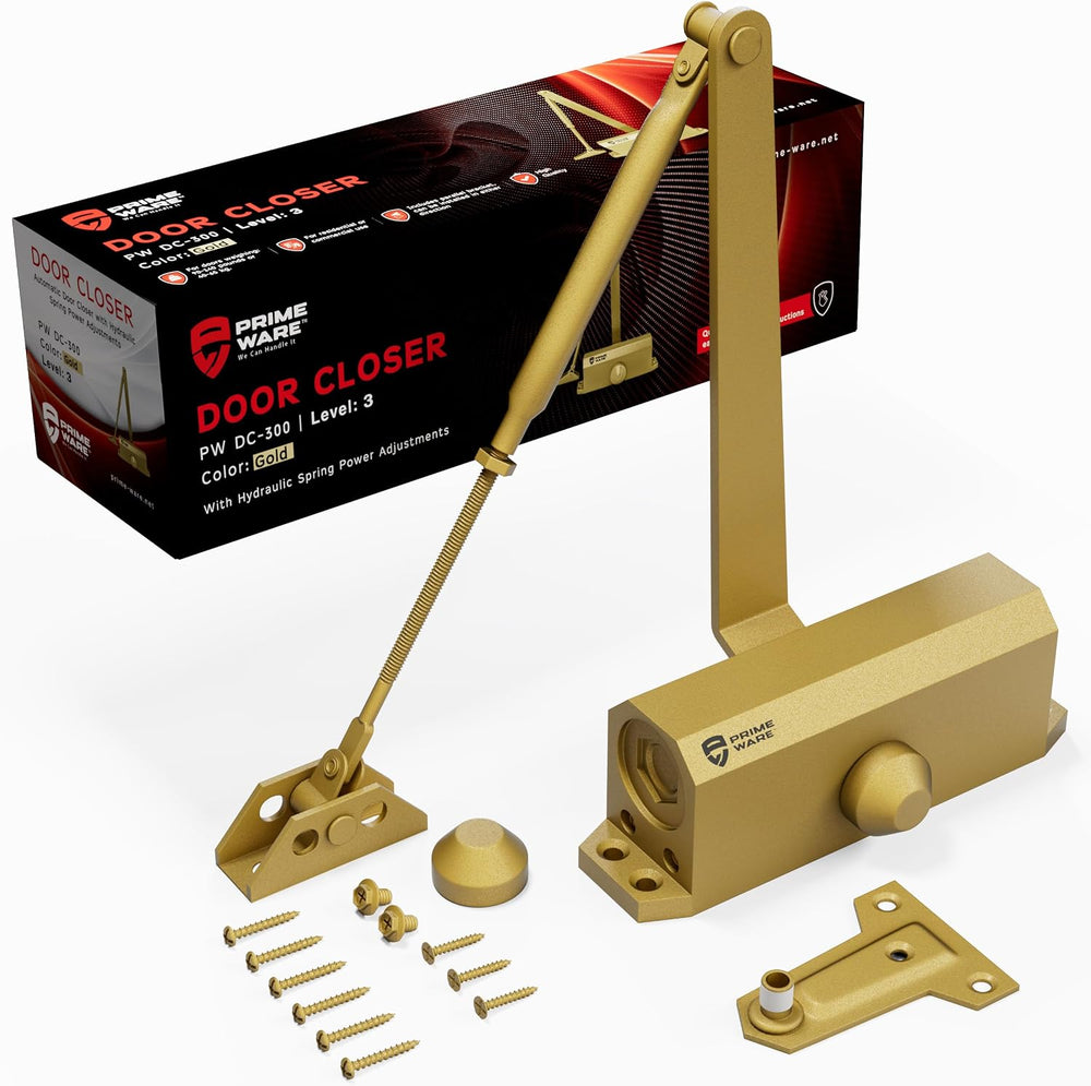 PrimeWare DC-300 Adjustable Automatic Door Closers for Home | Soft Close, No ...
