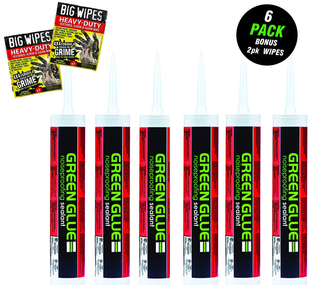 Green Glue Noiseproofing Sealant Caulk - Pack of 6 Tubes (28 oz Each) - with ...