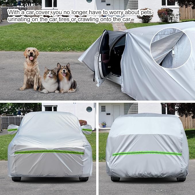 TUCAREST 6-Layers Heavy Outdoor Pickup Full Car Cover Hard Shell Zipper Design