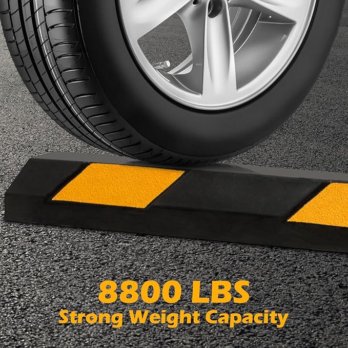 Rubber Parking Curb Garage Floor Stopper, Guide Wheel Stopper