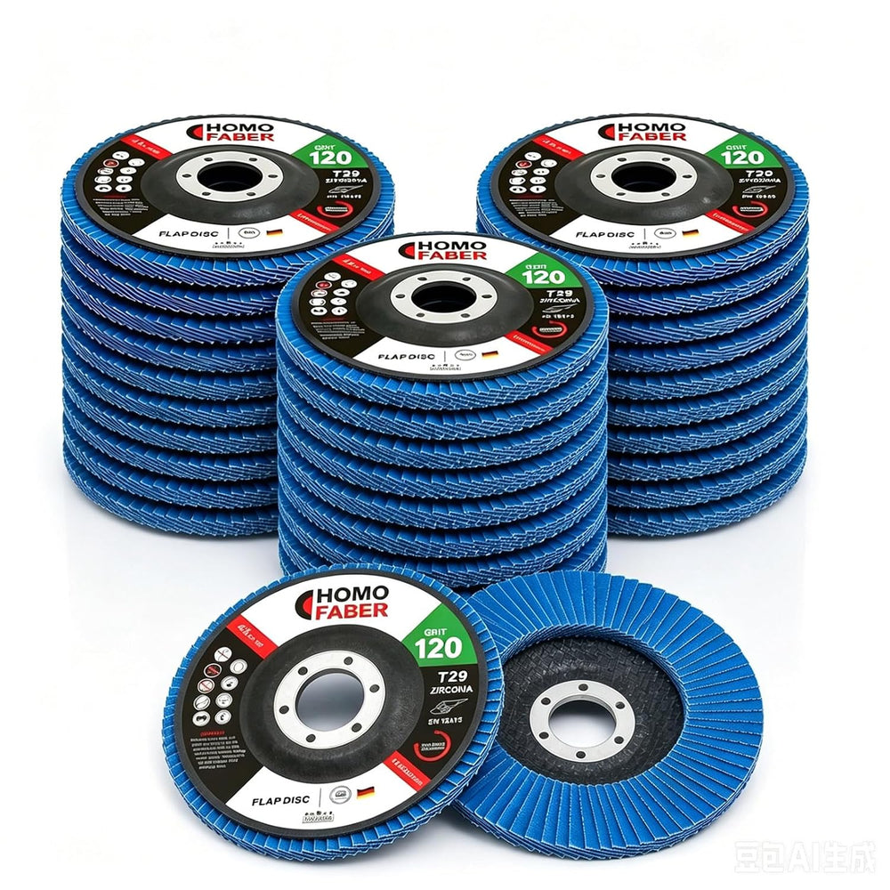 HOMO FABER 30 Pack Flap Discs 4 1/2 for Angle Grinder,120 Grit Zirconia T29
