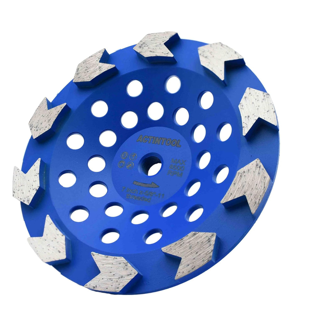 7 in.x 5/8-11 in. Abor Threaded 10 Arrow Segments Grinding Cup Wheel (5/8&quo...
