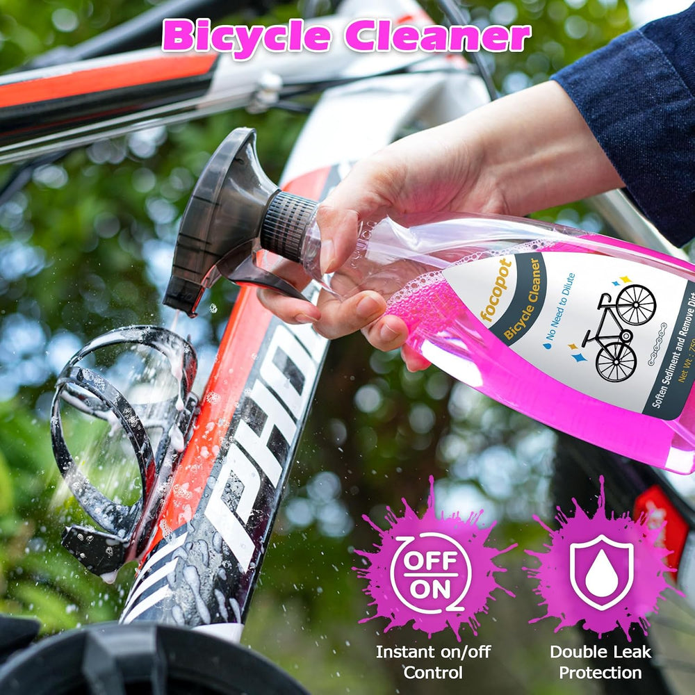 focopot Bike Cleaning Kit with Bike Cleaner(25 oz),Scrubber,Degreaser,Lube