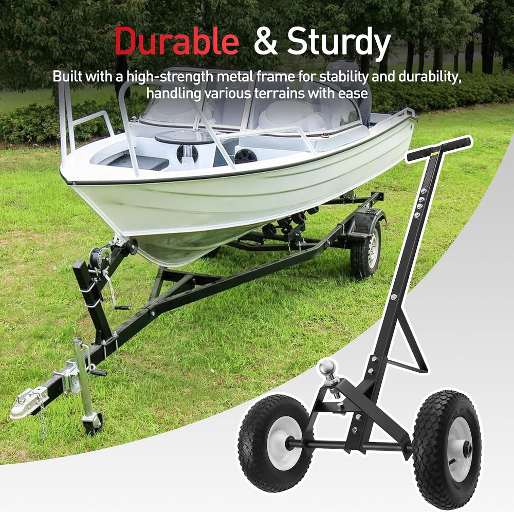 Trailer Dolly, 600LBS Capacity, 1-7/8” Hitch Ball with 12” Solid Tires, Trail...
