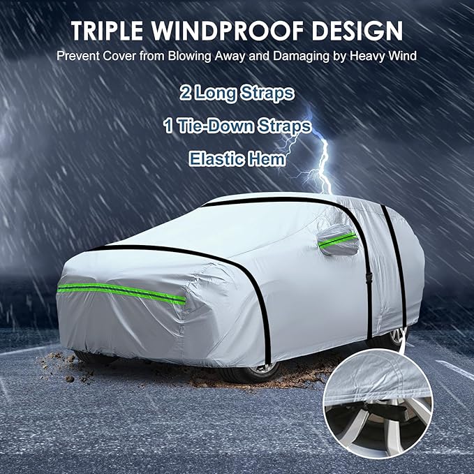AUQDD 6-Layers Premium Hatchback Car Cover Waterproof All Weather Weatherproof