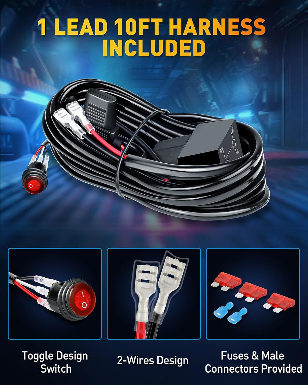NAOEVO 12 Inch LED Light Bar with Wiring Harness, Offroad/Fog Lights, White