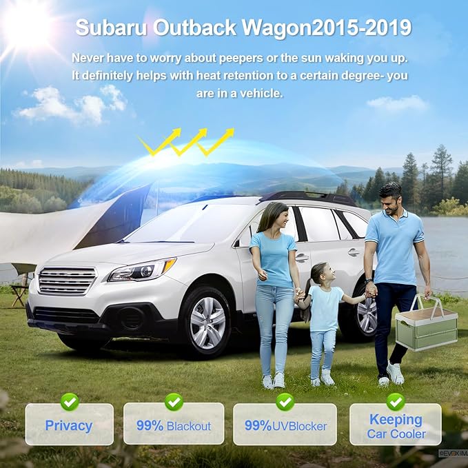8pcs Car Window Shades for Subaru Outback Wagon 2015-2019 Accessories,