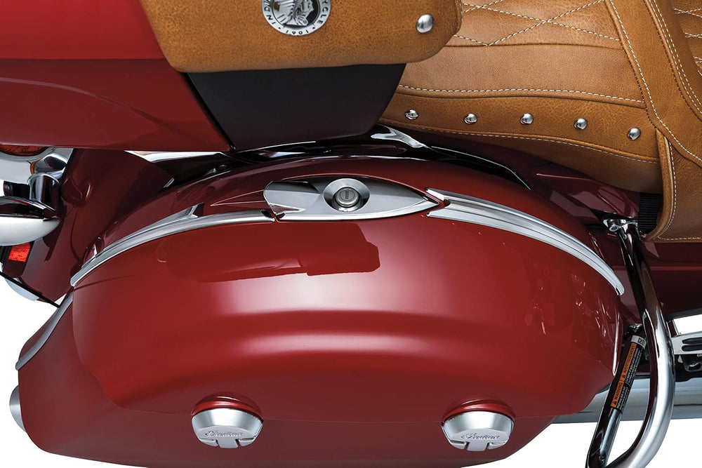 Kuryakyn 5670 Motorcycle Accent Accessory: Saddlebag Trim Top for 2014-19 Ind...