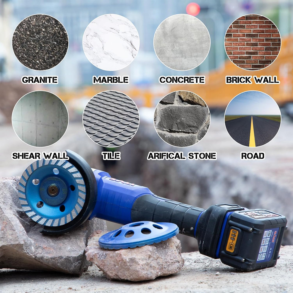 SALI 7 Inch Concrete Grinding Wheels 20 Turbo Diamond Segments 5/8-11 Arbor D...