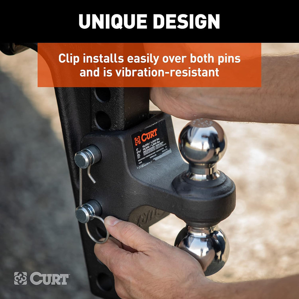 CURT 45936 Deep-Drop Adjustable Trailer Hitch Ball Mount with Dual Ball, 2&qu...