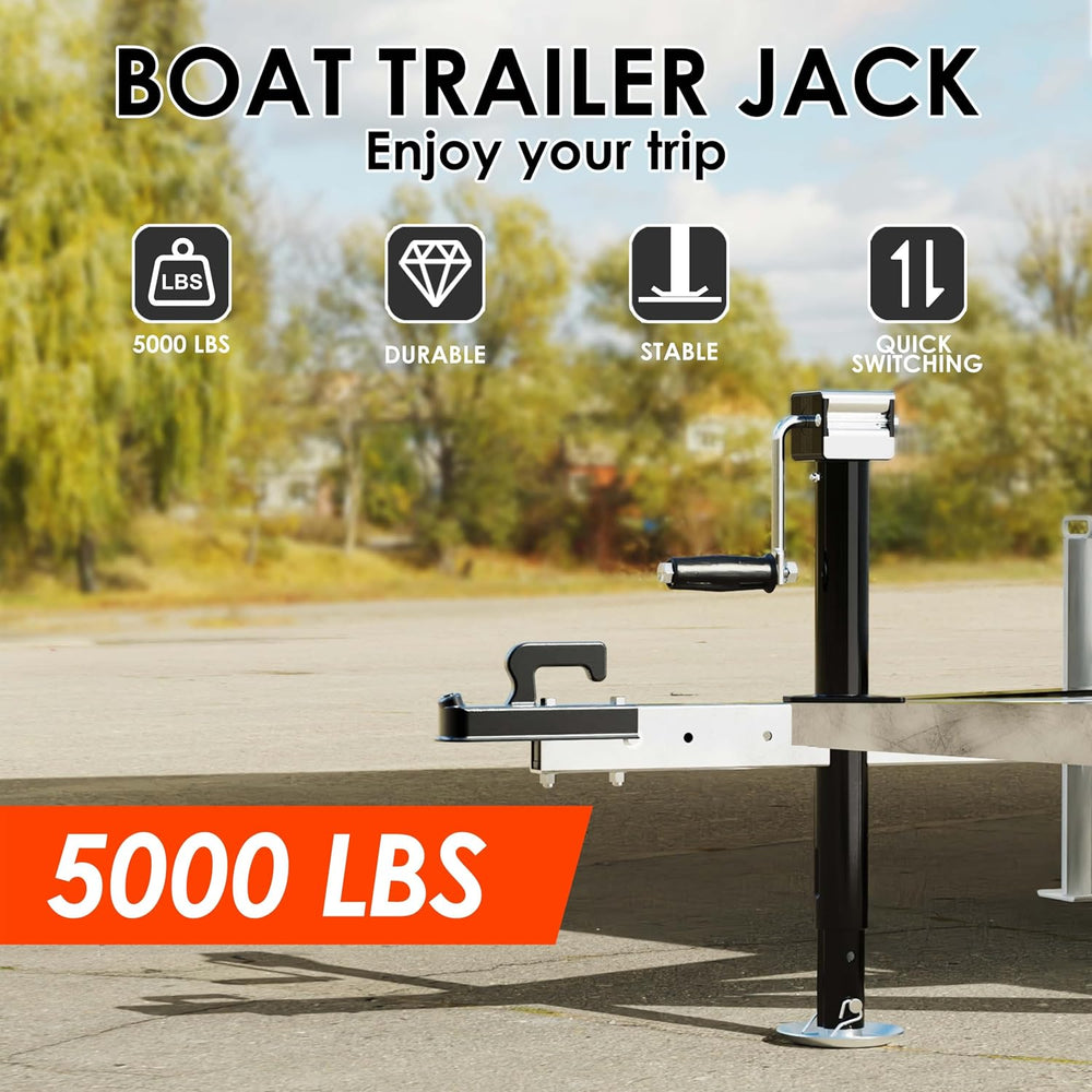 YOMILINK 5000 lbs A-Frame Trailer Jack, 15" Lift, Adjustable 5-Level Dro...