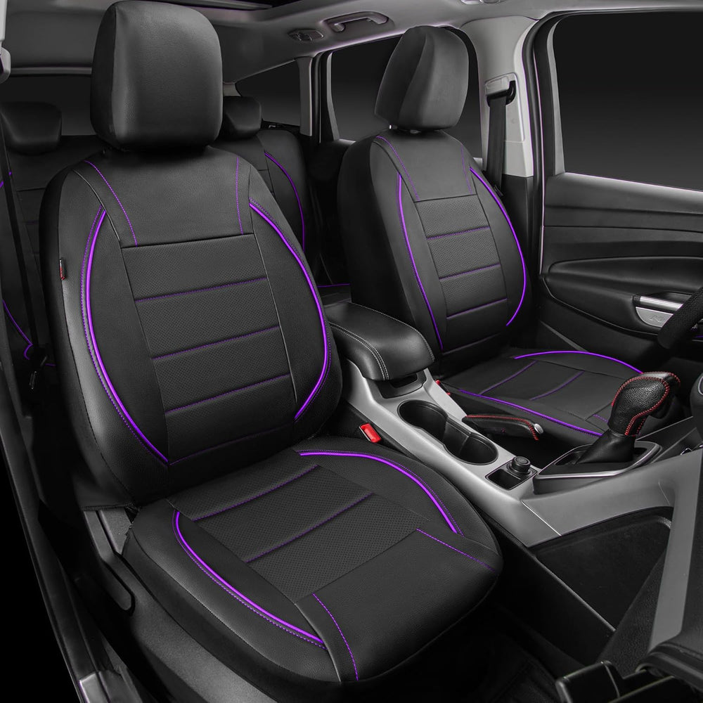 CAR PASS Piping PU Leather Car Seat Cover,Inside Zipper Design and Reserved O...