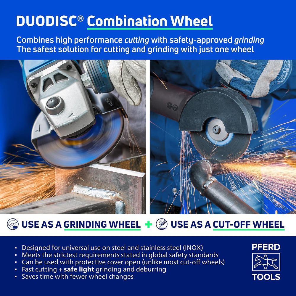 PFERD PSF DUODISC 4-1/2"x 1/8" x 7/8" STEELOX Wheel, Pack of 10