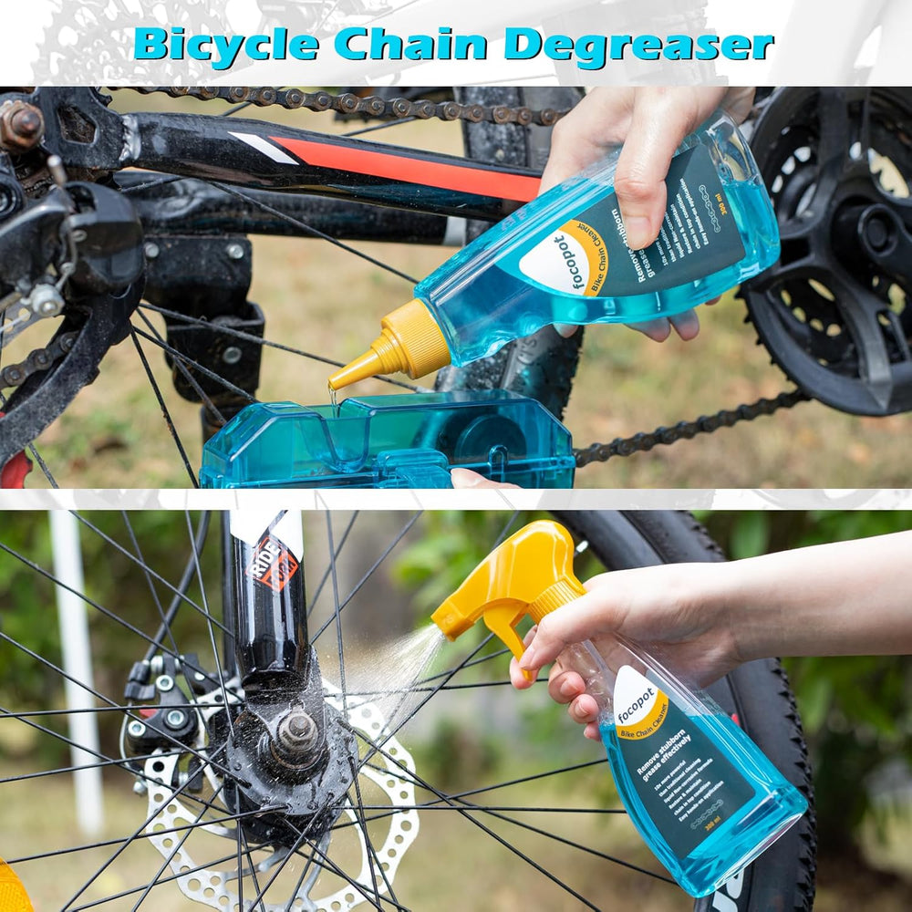 focopot Bike Cleaning Kit with 25 oz Bike Cleaner,10 Gear Floss,Toolbox