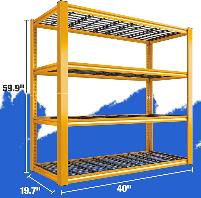 REIBII 40" W Garage Shelving Heavy Duty Metal Shelving 2200LBS Storage S...