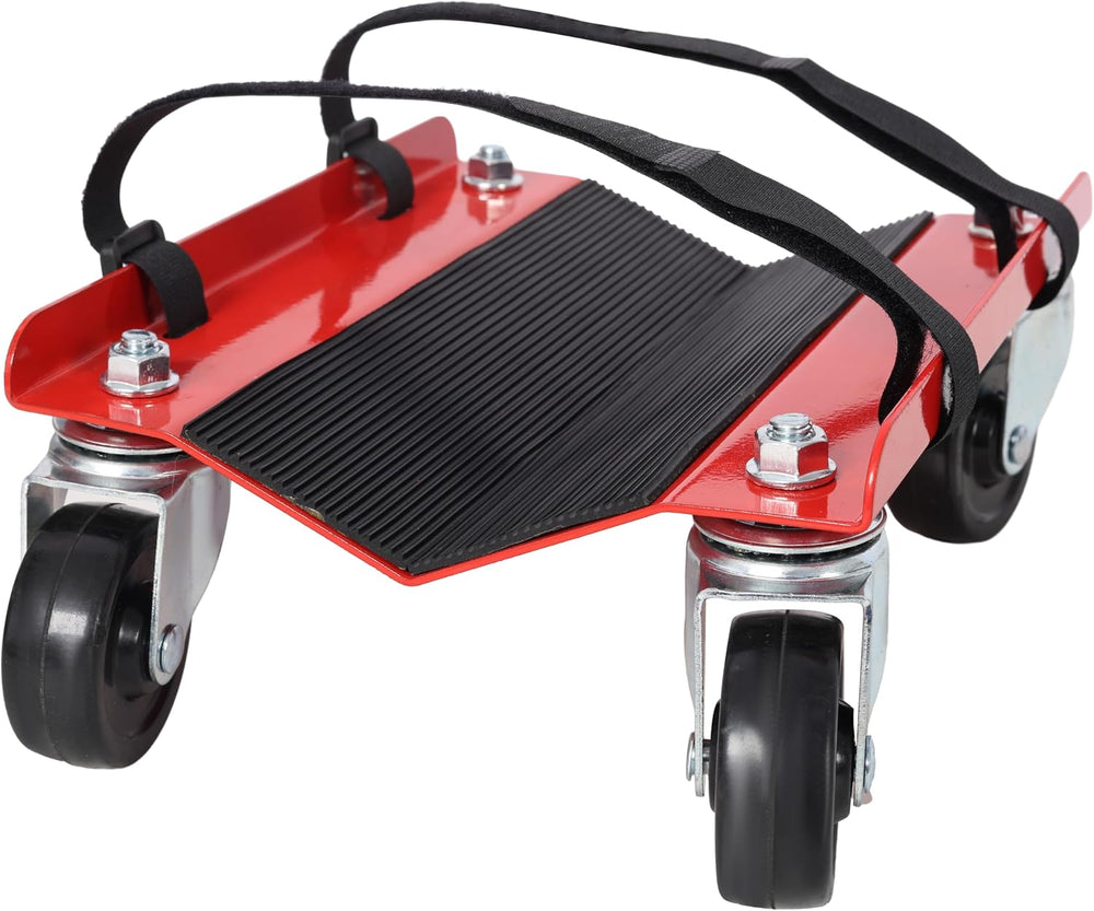 Snowmobile Dolly Heavy Duty V-Slide with 2.5" Swivel Casters & Rubbe...