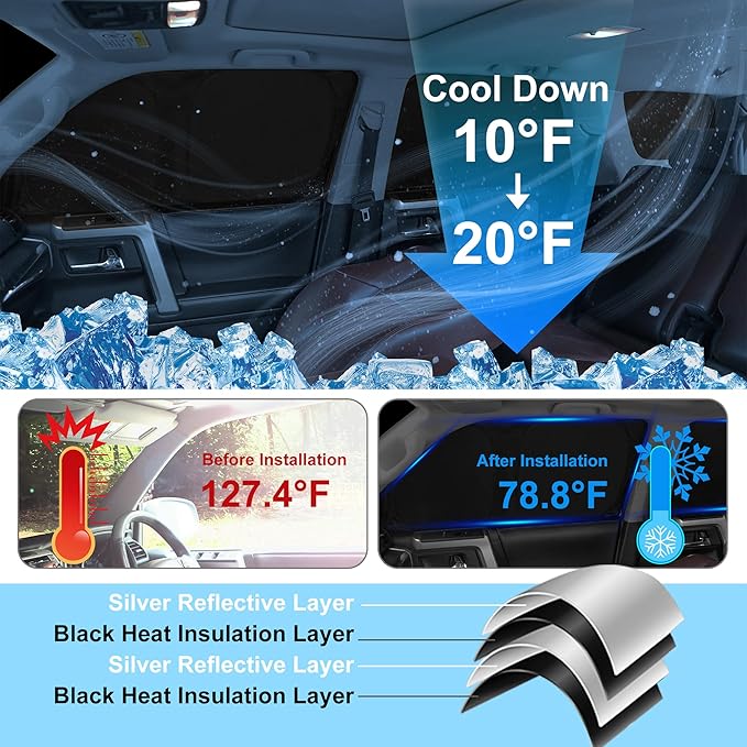 TINGLU Window Shades for Chevrolet Trailblazer 2021-2024 2025 Accessories Car...