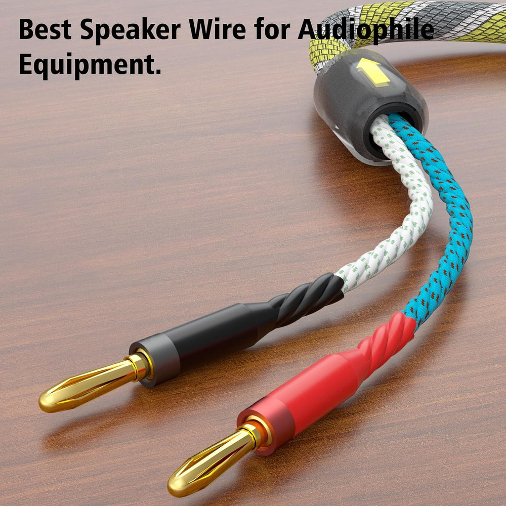 9AWG Speaker Wire 2 x 6.3 mm² HiFi Audiophile Speaker Cable 1 Pair(1.5M)