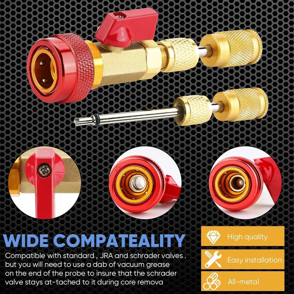 Automotive R134a R1234yf R22 Valve Core Remover Installer Tool Set - Auto Air...