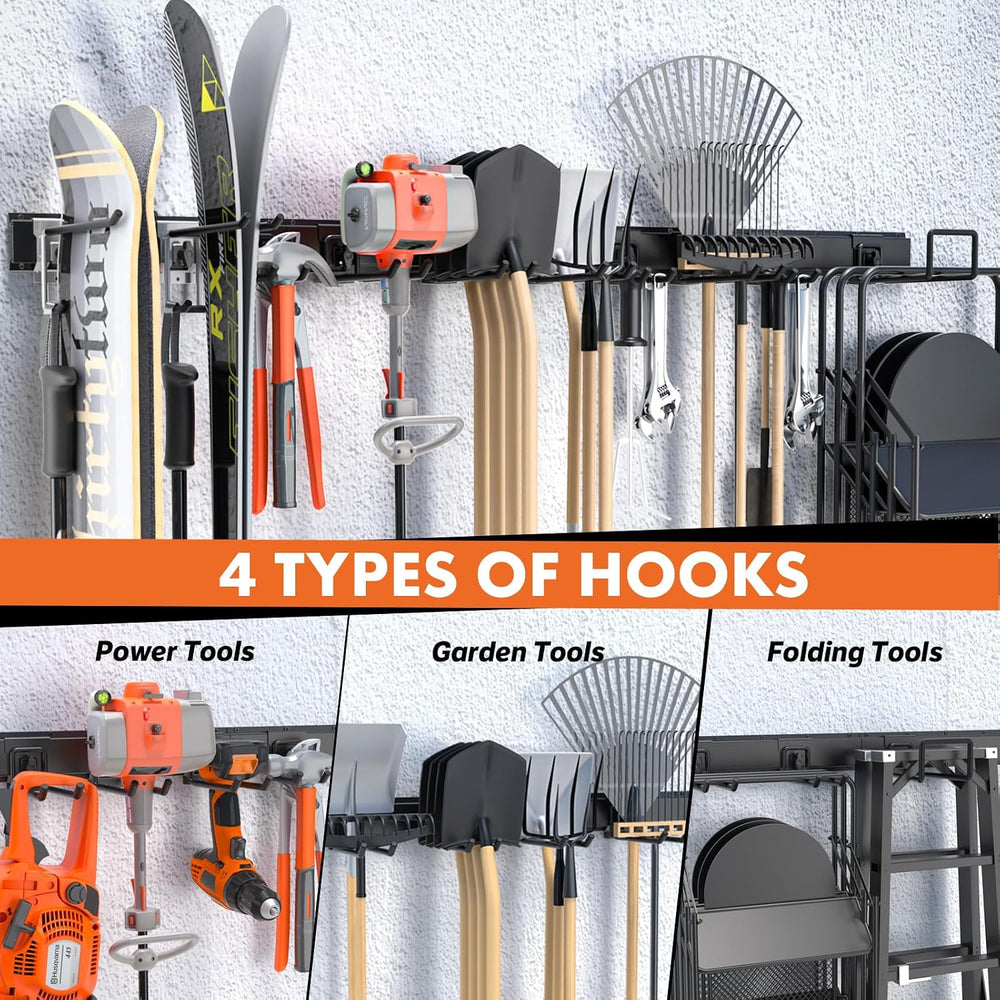 64'' Garage Tool Organizer Wall Mount, 620lbs Heavy Duty Metal Storag...