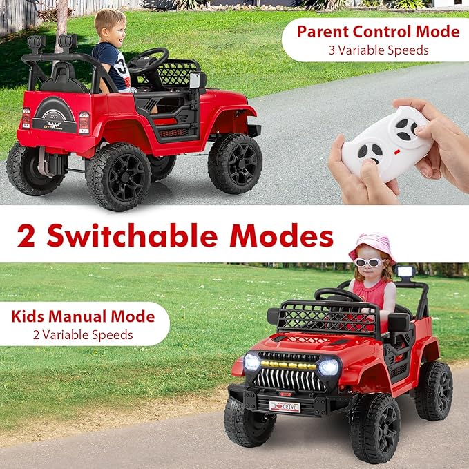 Costzon Kids Ride On Truck, 12V Battery Powered Electric Vehicles w/Remote
