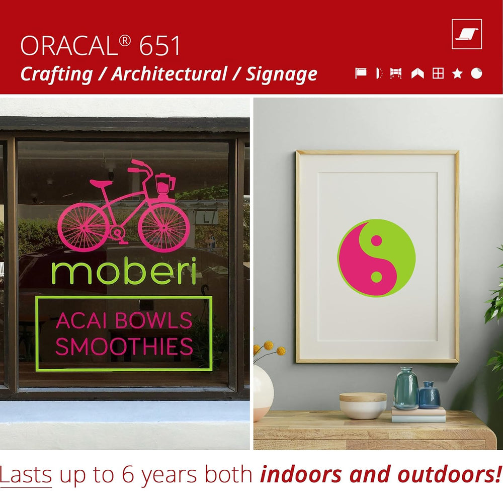 ORACAL 651 Matte Green Vinyl Durable Roll Easy to Weed Permanent Adhesive Cra...