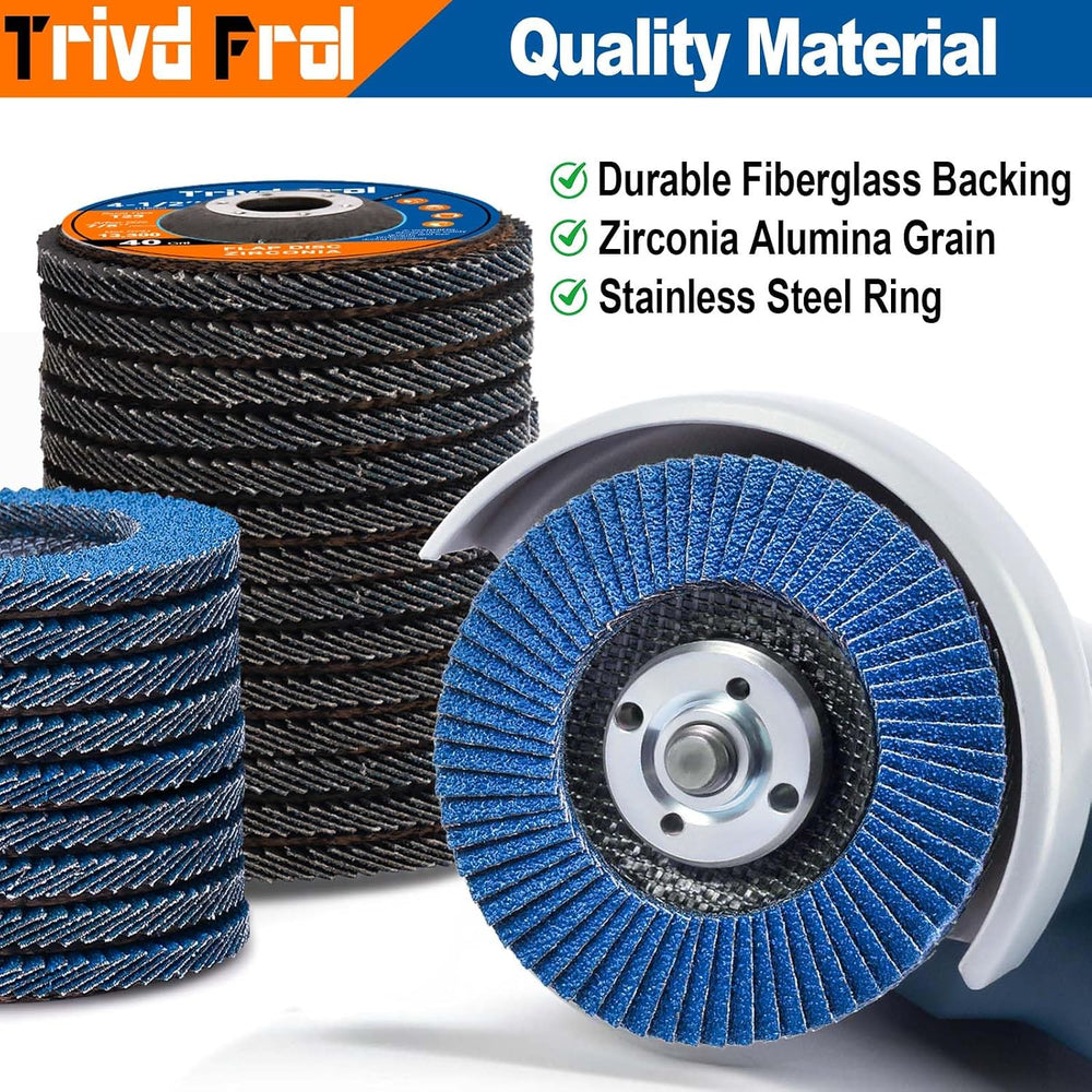 40 Pack Flap Discs 4 1/2 for Angle Grinder Sanding Disc - Trivd Frol 40/60/80...