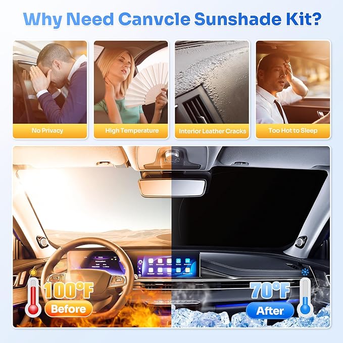 Sunshades for 2025 2026 Kia K4 Accessories Windshield Sun Shade Side Rear (7PCS)