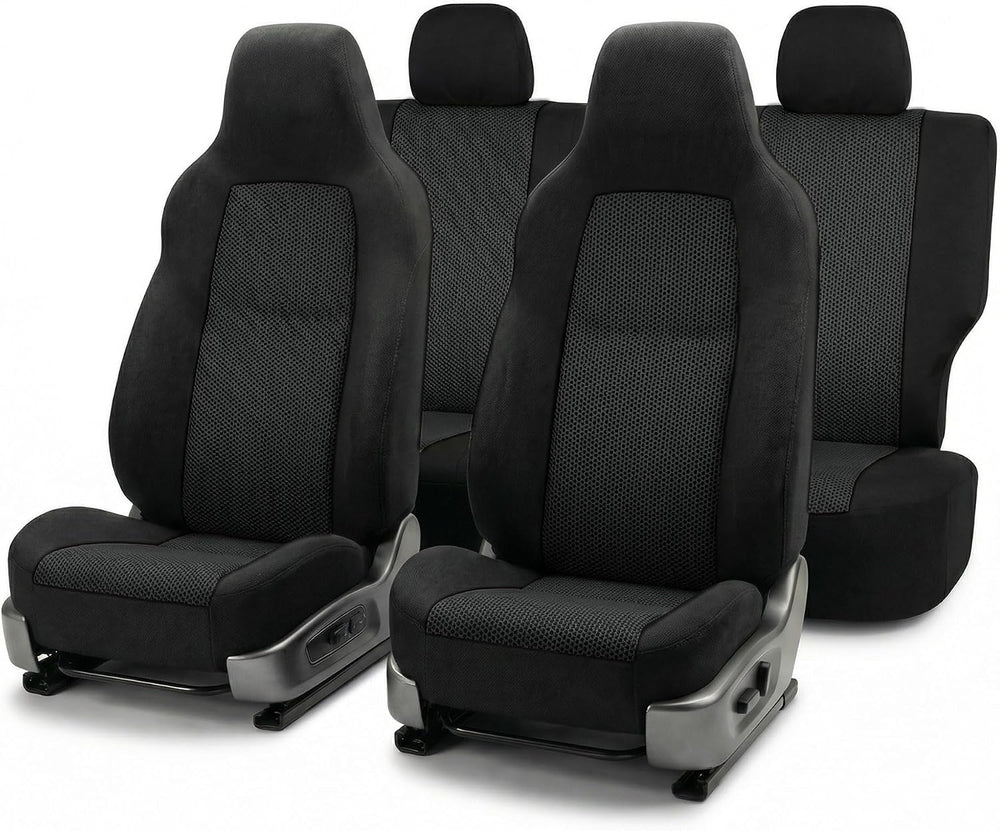 FH Group Car Seat Covers Classic Cloth Seat Covers Full Set with Gift – Unive...