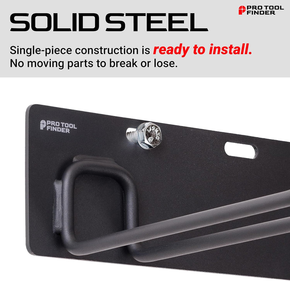 Garage Tool Organizer Wall Mount – Heavy Gauge Steel Rack with Welded Hooks, ...