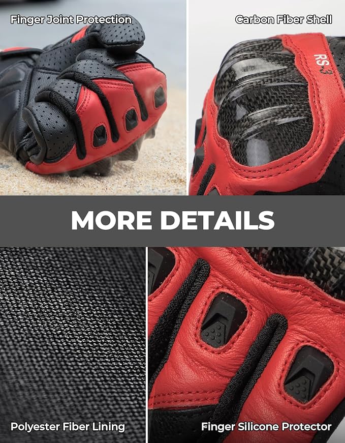 KEMIMOTO Sheepskin Leather Motorcycle Gloves