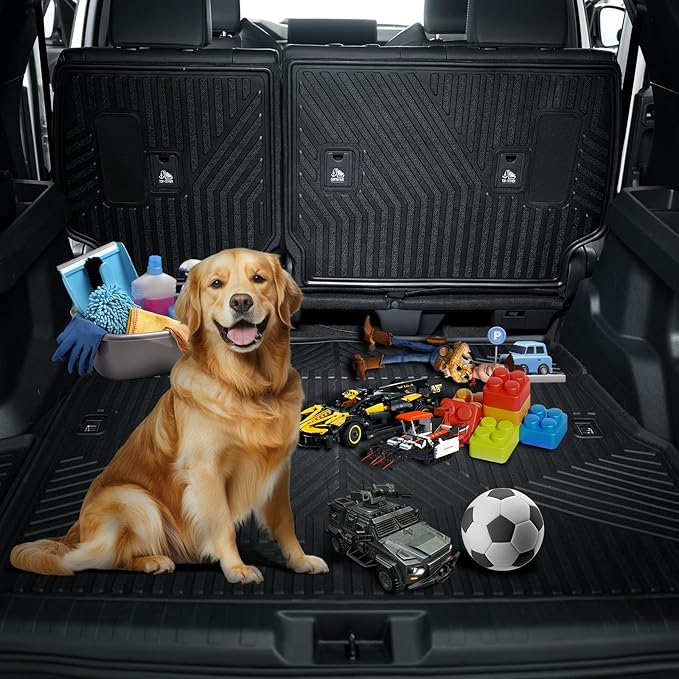 LASFIT Trunk Mat&Backrest Mat for Toyota 4Runner 2025, All Weather TPE Cu...