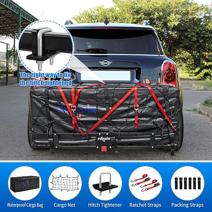 Folding Hitch Mount Cargo Carrier Hitch Rack Basket 60"*21.5"*6&quo...