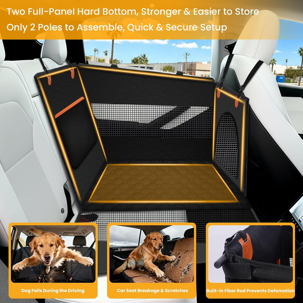 Large Dog Car Seat Half Back Seat Extender with Hard Bottom