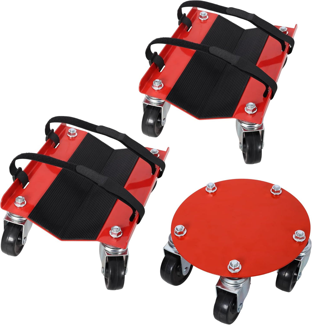 Snowmobile Dolly Heavy Duty V-Slide with 2.5" Swivel Casters & Rubbe...