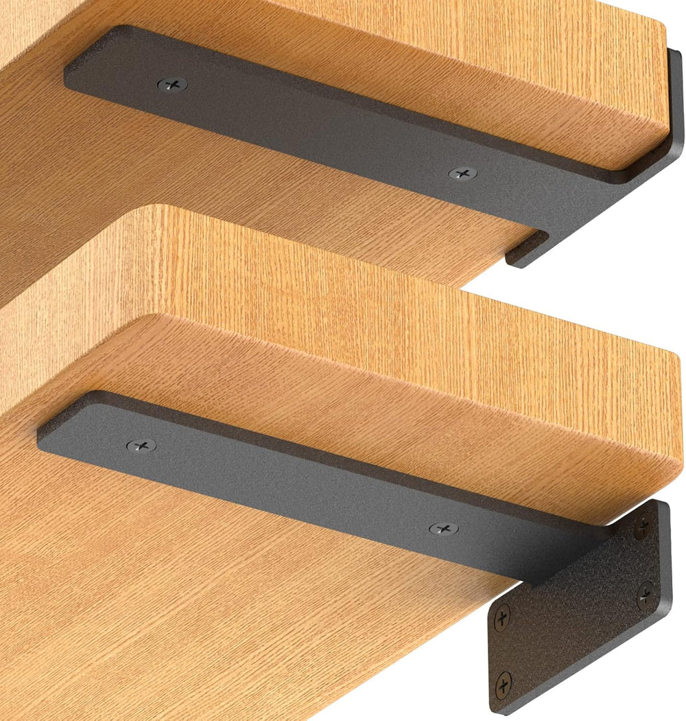 Starunder 8 Inch Floating Shelf Brackets,8 Pack L‑Shape Shelf Supports