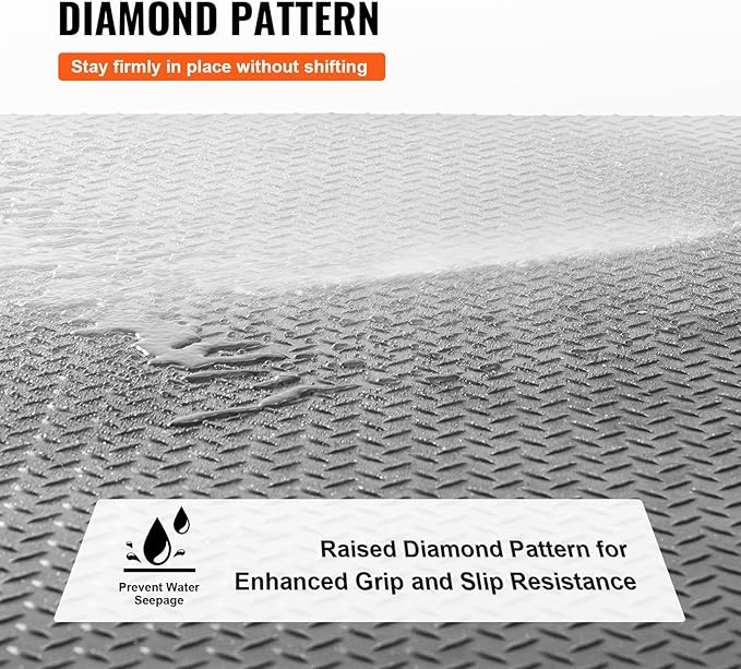 VEVOR Diamond-Plate Flooring Roll, SBR Rubber Mat, Gym & Garage Industry