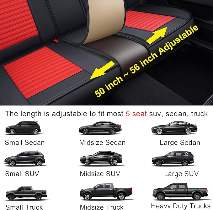 LINGVIDO Car Seat Covers, Breathable and Waterproof Faux Leather Automotive
