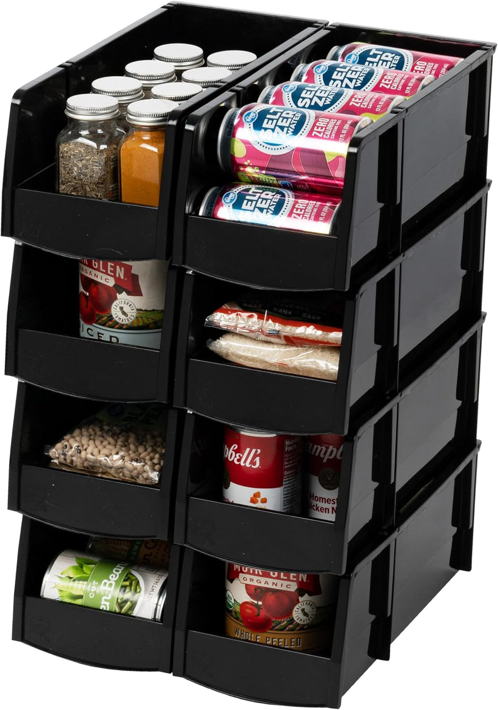 IRIS USA Plastic Shelf Bins Stackable Open Front Storage Bins Plastic Hanging...