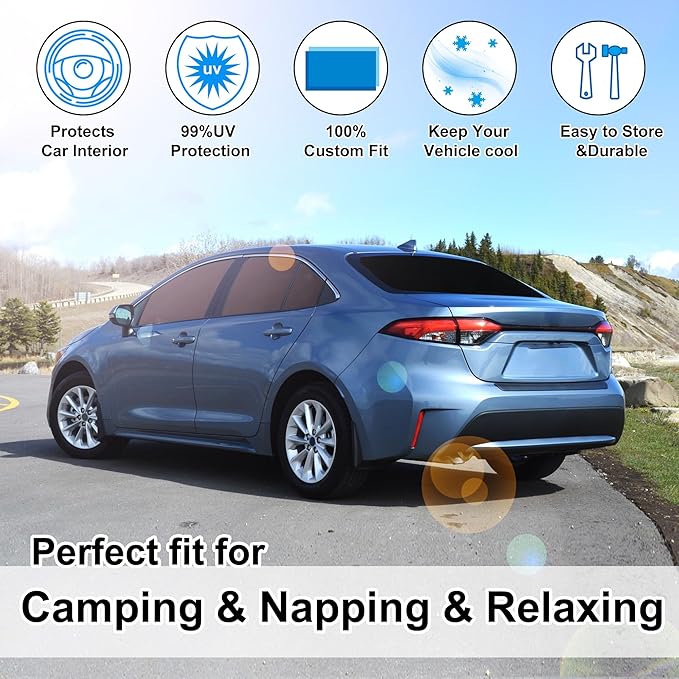 TINGLU Window Shades for Toyota Corolla 2020-2024 2025 Accessories Side Full ...