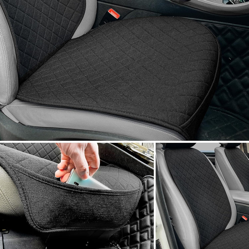BOPUOVRE Linen Front Car Seat Covers Breathable Fabric