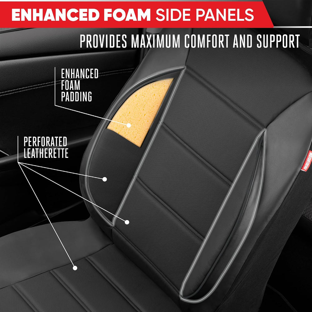 MotorBox Universal Fit Car Seat Covers for Cars Trucks & SUV - 2 Leathere...