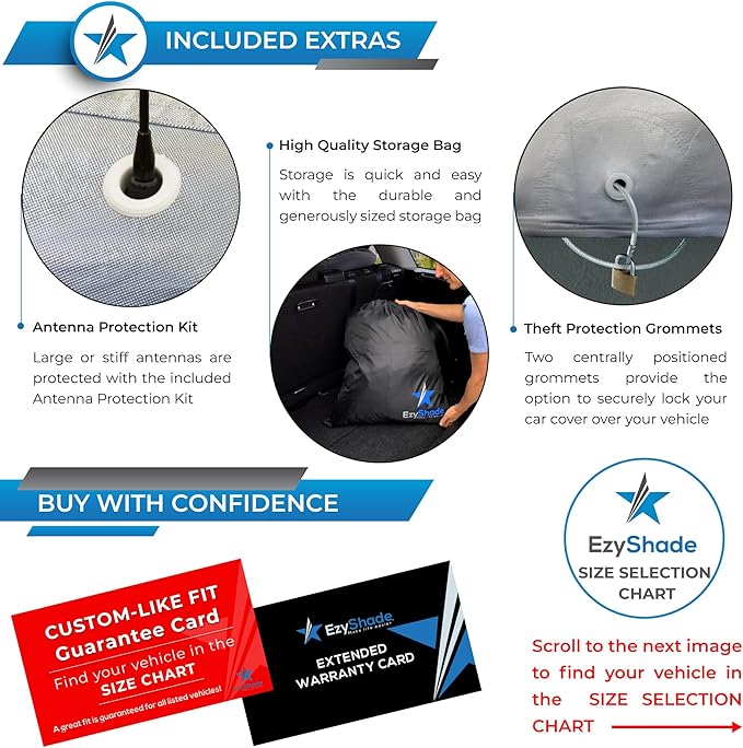 EzyShade 10-Layer Waterproof Sports Car Cover. See Vehicle Size-Chart