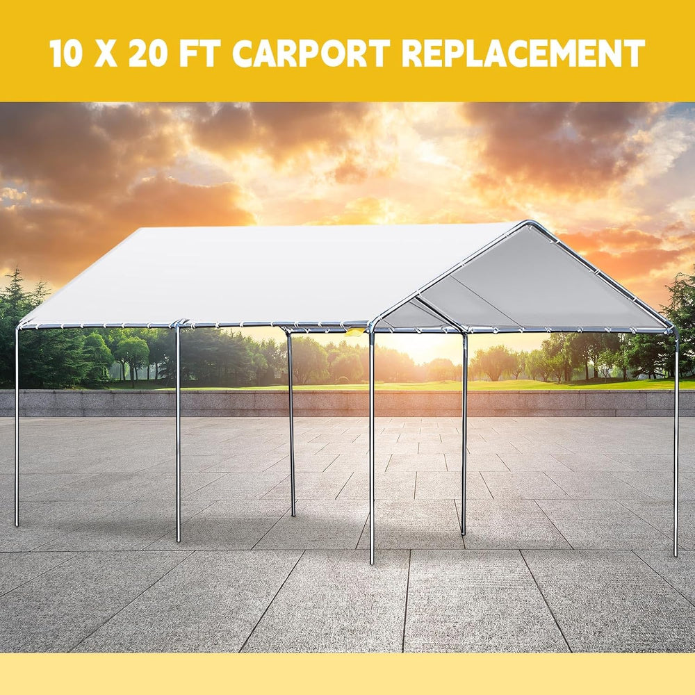 10 x 20 ft Heavy Duty Carport Canopy Waterproof Garage Car Shelter Tarp Tent ...