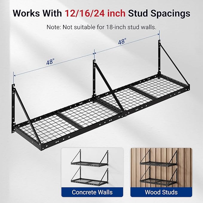FLEXIMOUNTS 2-Pack 2x4ft Garage Wall Shelving