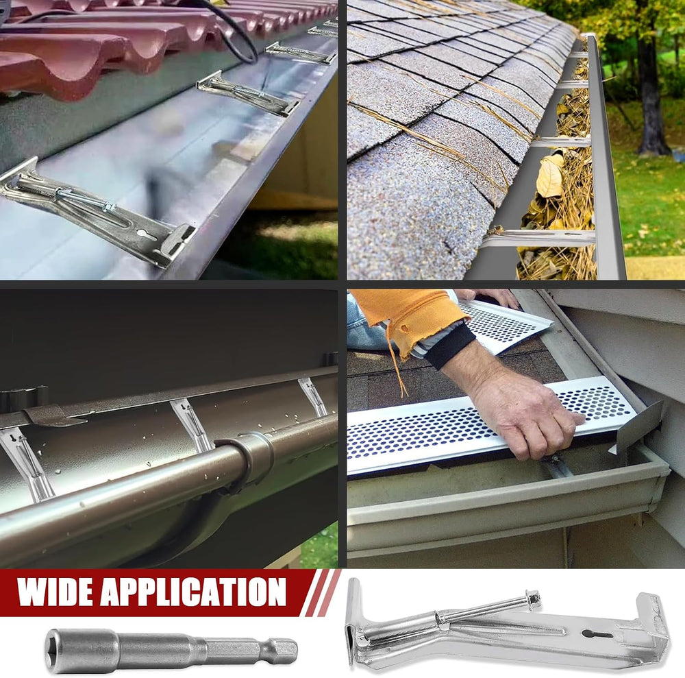 50-Pack Hidden Gutter Hangers 5 Inch K Style - Heavy Duty Rain Gutter Bracket...