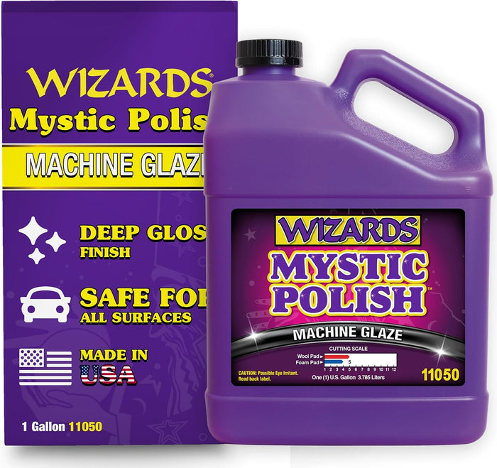 Wizards Mystic Polish Machine Glaze - Cutting Compound and Polish with Smart Abrasive Technology - Professional Car Scratch Remover - Water-Based Polishing Compound for Car Detailing Kit - 1 Gallon