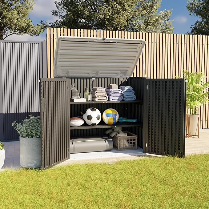 KINYING Larger Outdoor Storage Shed Weather Resistance, Resin Sheds & Out...