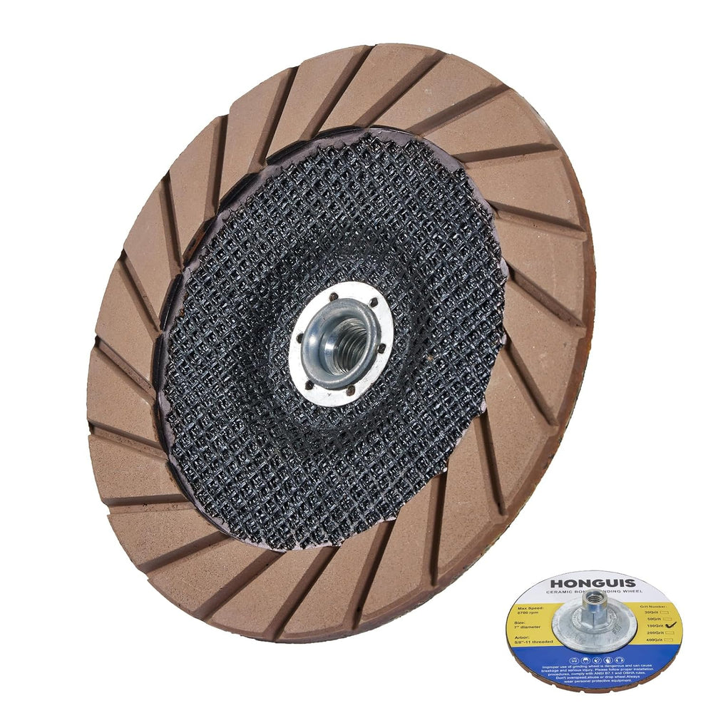 7" Ceramic Bond Diamond Cup Wheel for Concrete, 5/8-11, 100 Grit