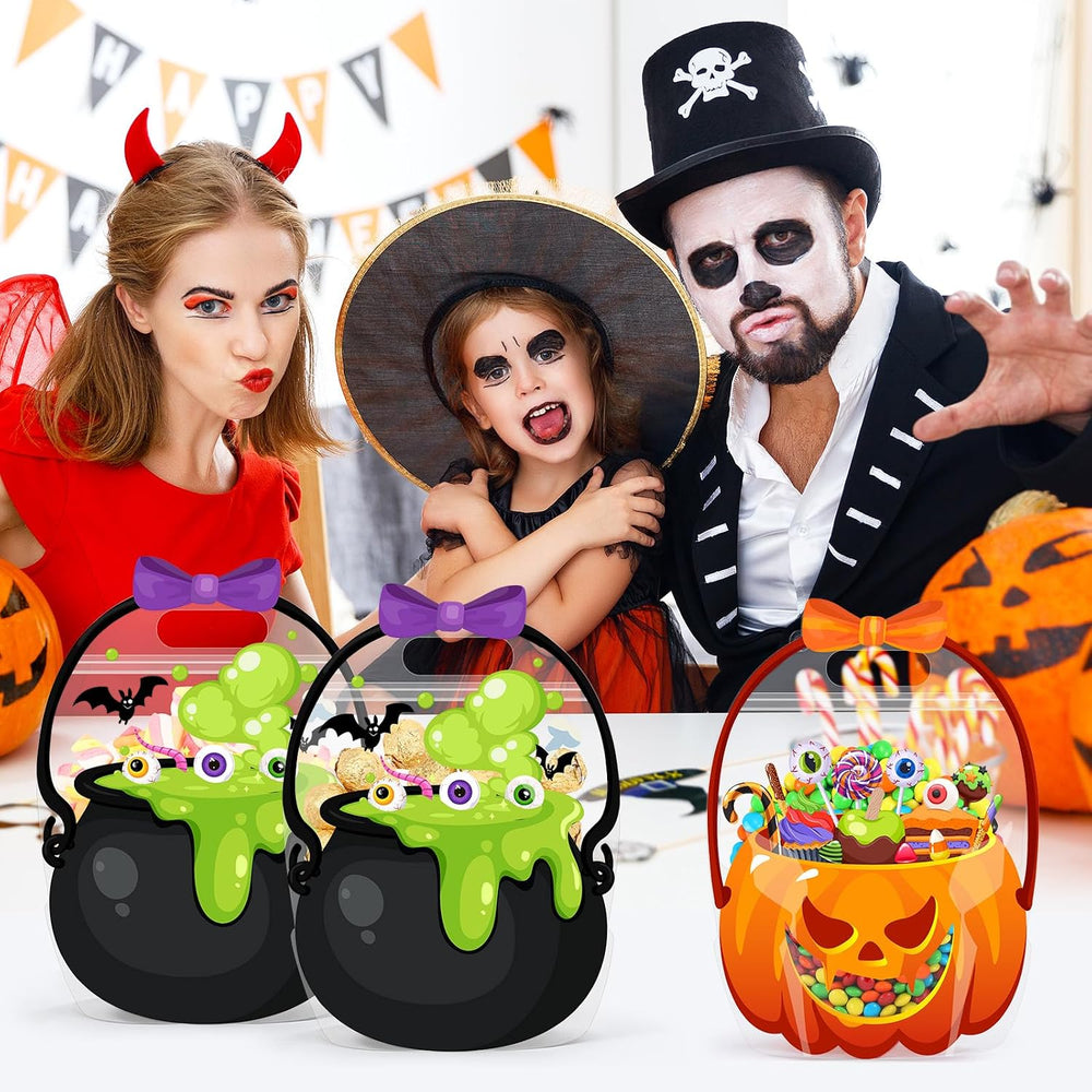 Fuutreo 50 Pcs Halloween Treat Bags with Handle, 50 Pcs, Bubble Gourd